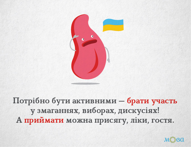 помилки в українській мові: приймати участь